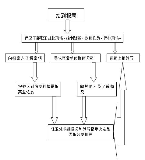 保卫处处置刑事、治安案件流程图